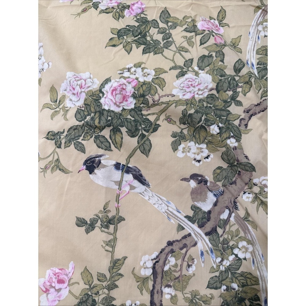 Vtg Sheets Song Birds Chinoiserie Botanical Met Museum of Art Queen Set Asian